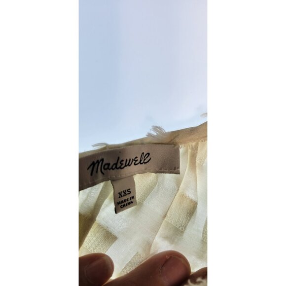 Madewell Antropology Dress Womens/ Embroidered Details and Straps Color Beige - Picture 9 of 12